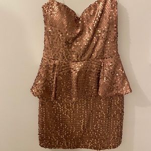 Rose Gold Sequin Cocktail Dress